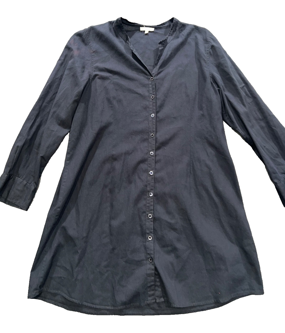 Eileen Fisher Women's Black Dress boho cotton sz XL Italian Fabric A009398 - Picture 1 of 7